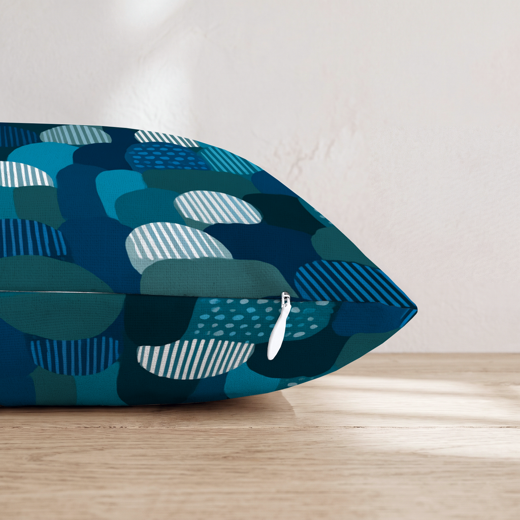 Cobalt Edge Two Throw Pillow — Pillow Edge Zipper