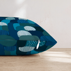 Cobalt Edge Two Throw Pillow — Pillow Edge Zipper