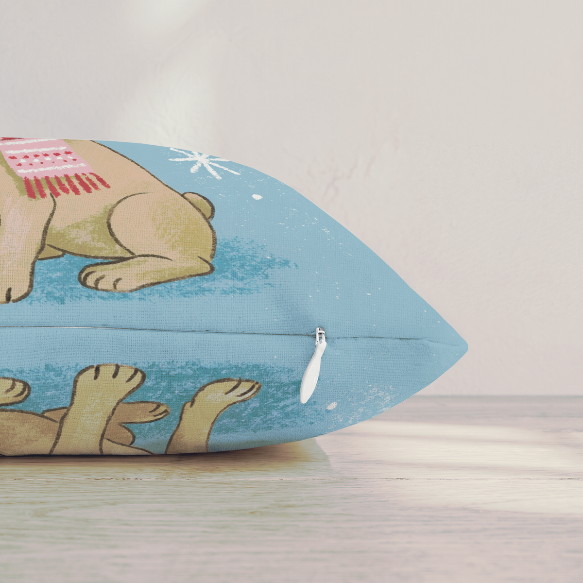 French Bulldog Scarf Throw Pillow — Pillow Edge Zipper | hh:zipper:colorfix-20261006
