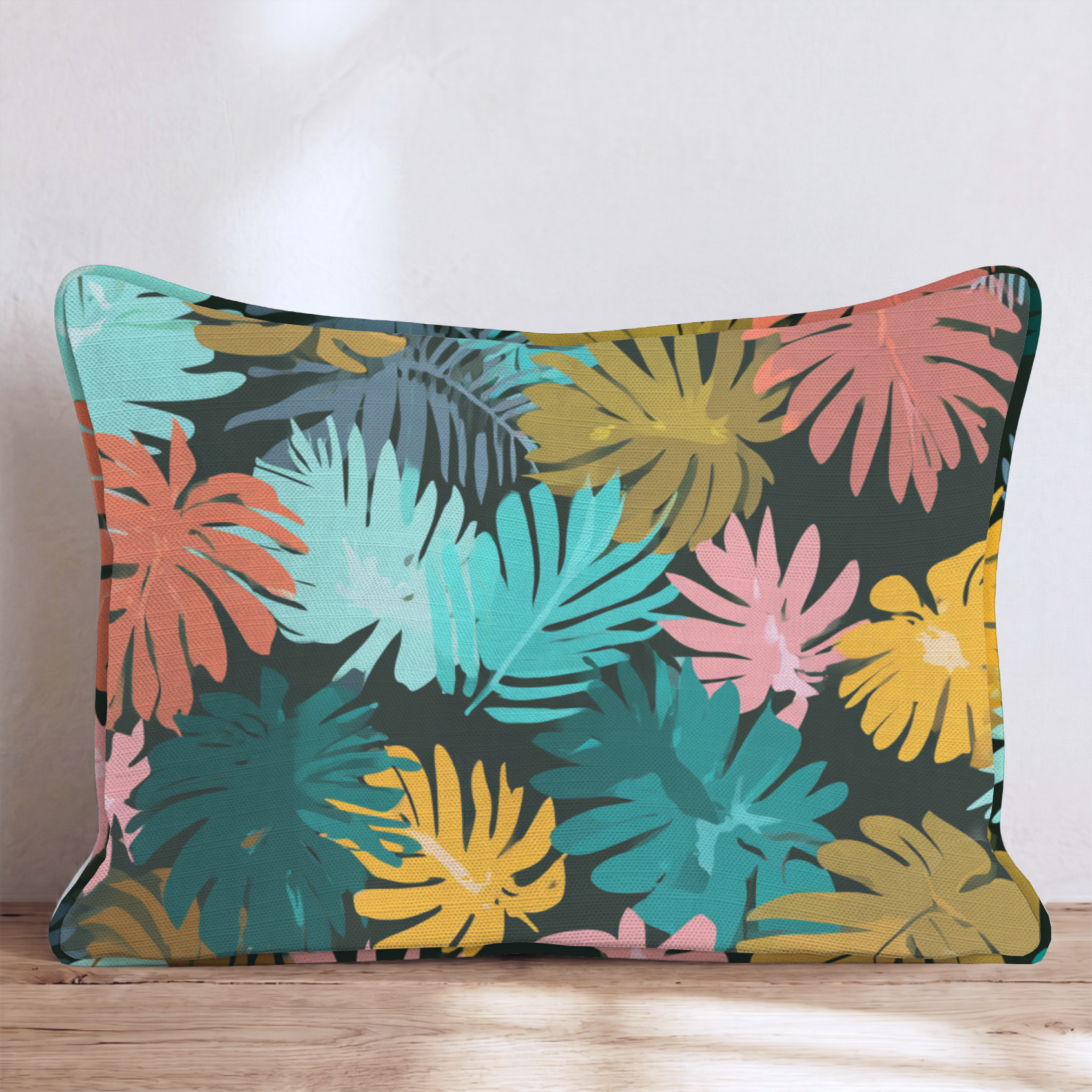 Clementine One Throw Pillow — Lumbar 14x20 Piping