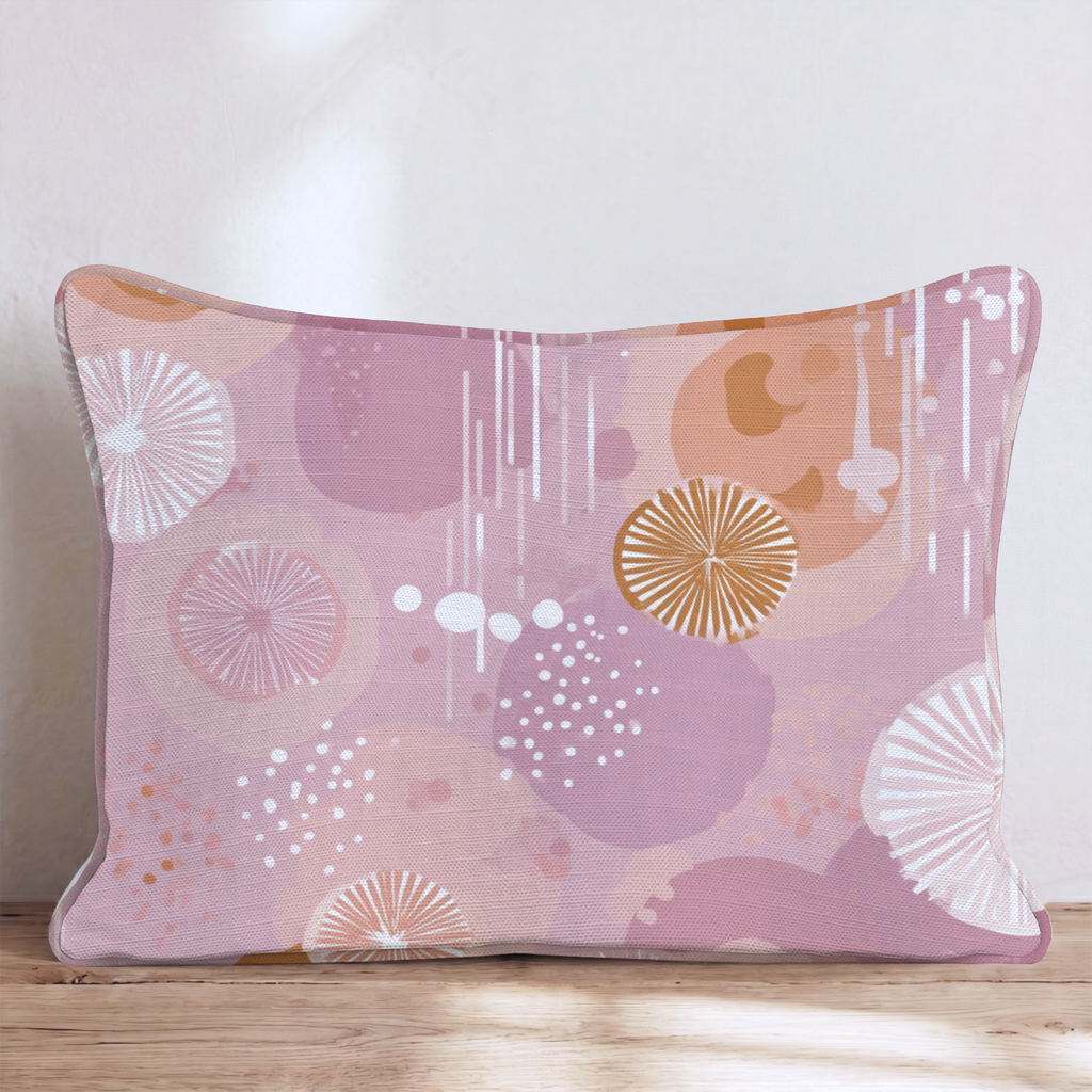 Mercer Trace Three Throw Pillow — Lumbar 14x20 Piping