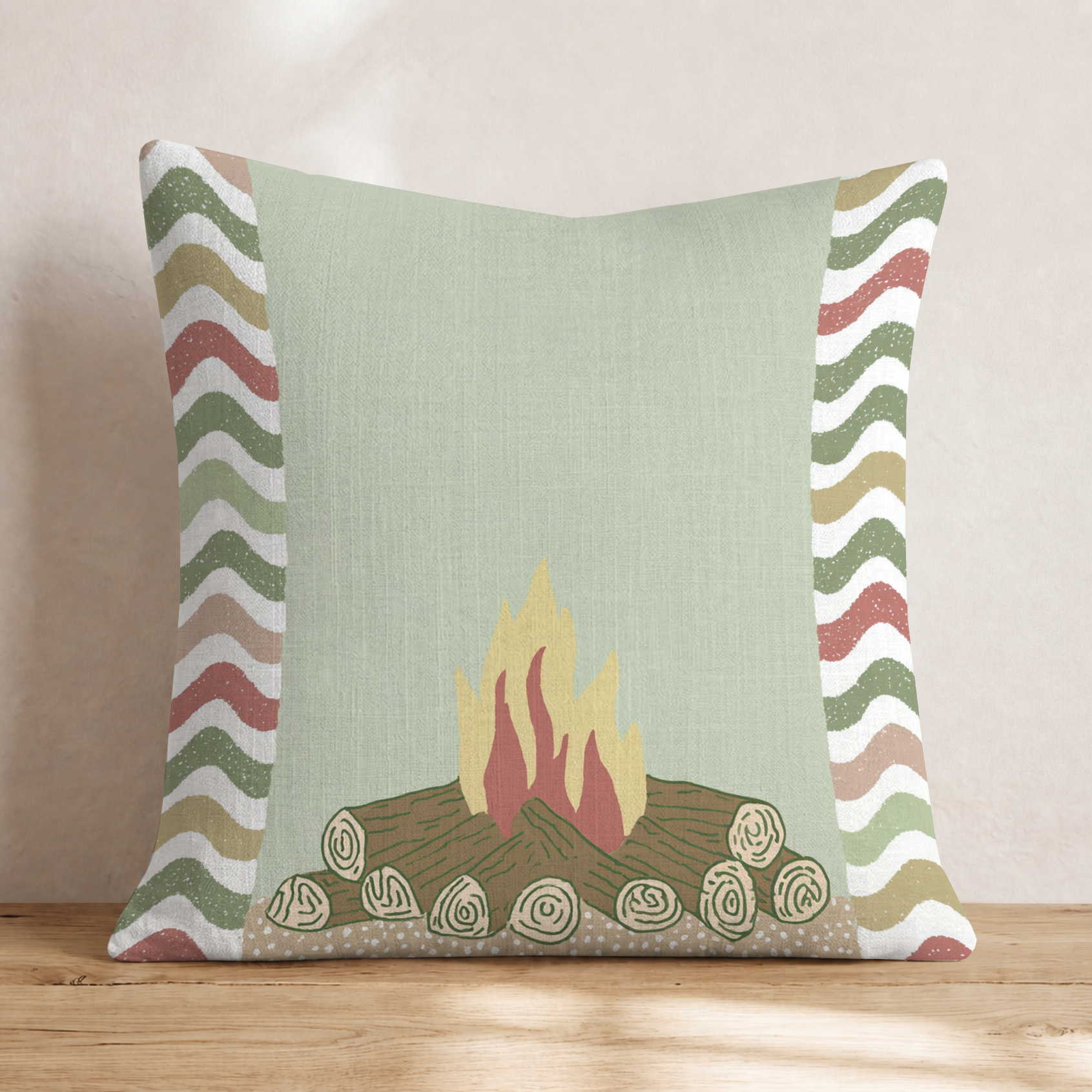 Warm by the Fire Throw Pillow — Knife Edge