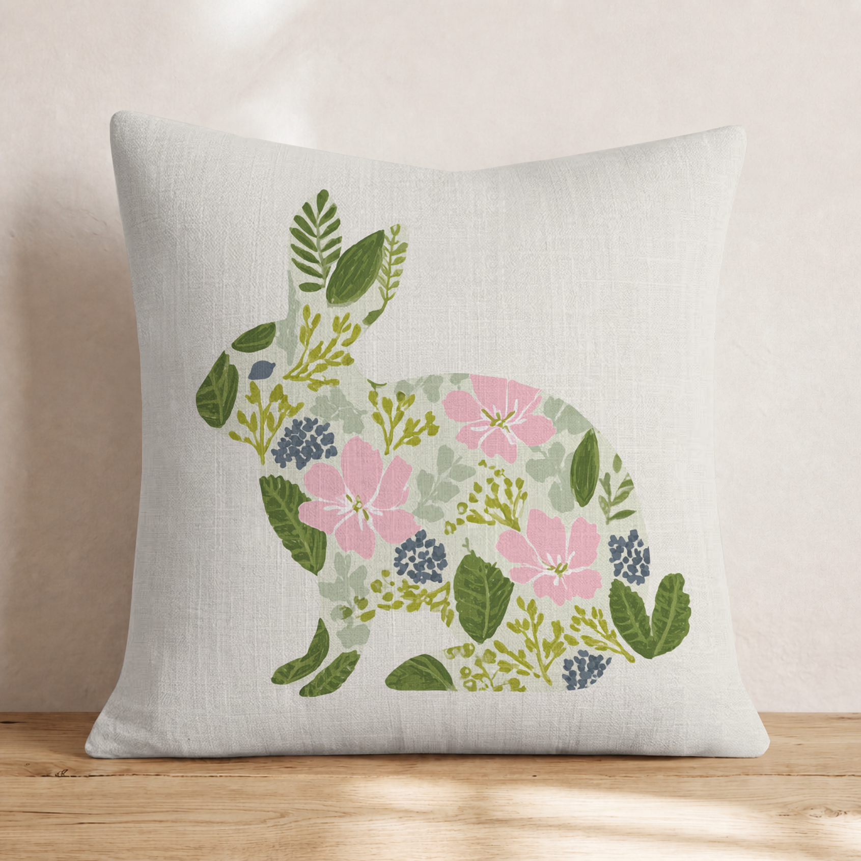 Botanical Bunny Throw Pillow — Knife Edge