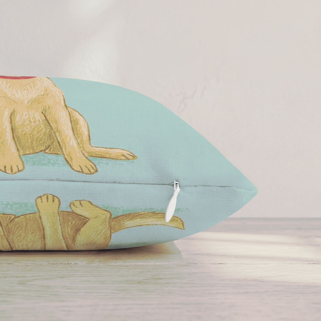 Antler Headband Labrador Retriever Throw Pillow — Pillow Edge Zipper | hh:zipper:colorfix-20261006