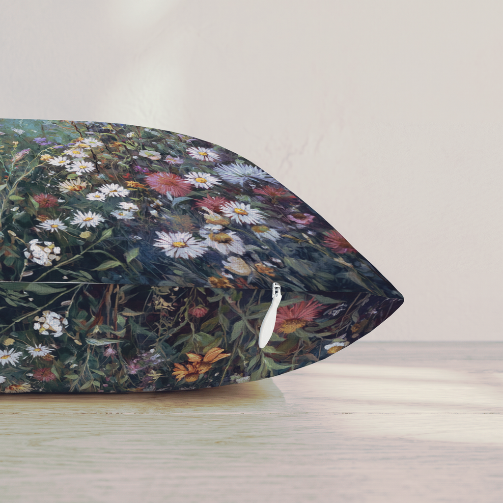 Wild Meadow Butterflies Throw Pillow — Pillow Edge Zipper | hh:zipper:colorfix-20261006