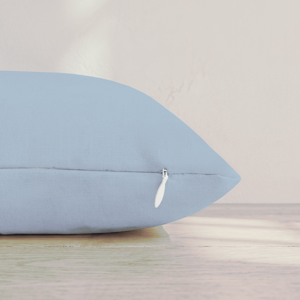 Cyan Blue Throw Pillow — Pillow Edge Zipper | hh:zipper:colorfix-20261006