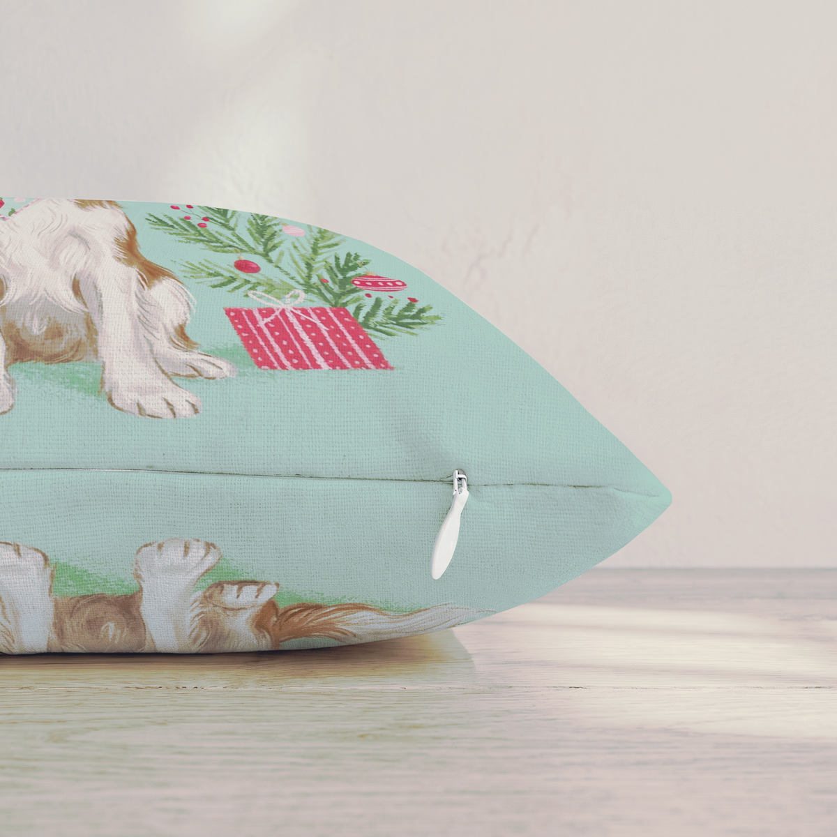 Bandana Cavalier King Charles Spaniel Gift Throw Pillow — Pillow Edge Zipper | hh:zipper:colorfix-20261006