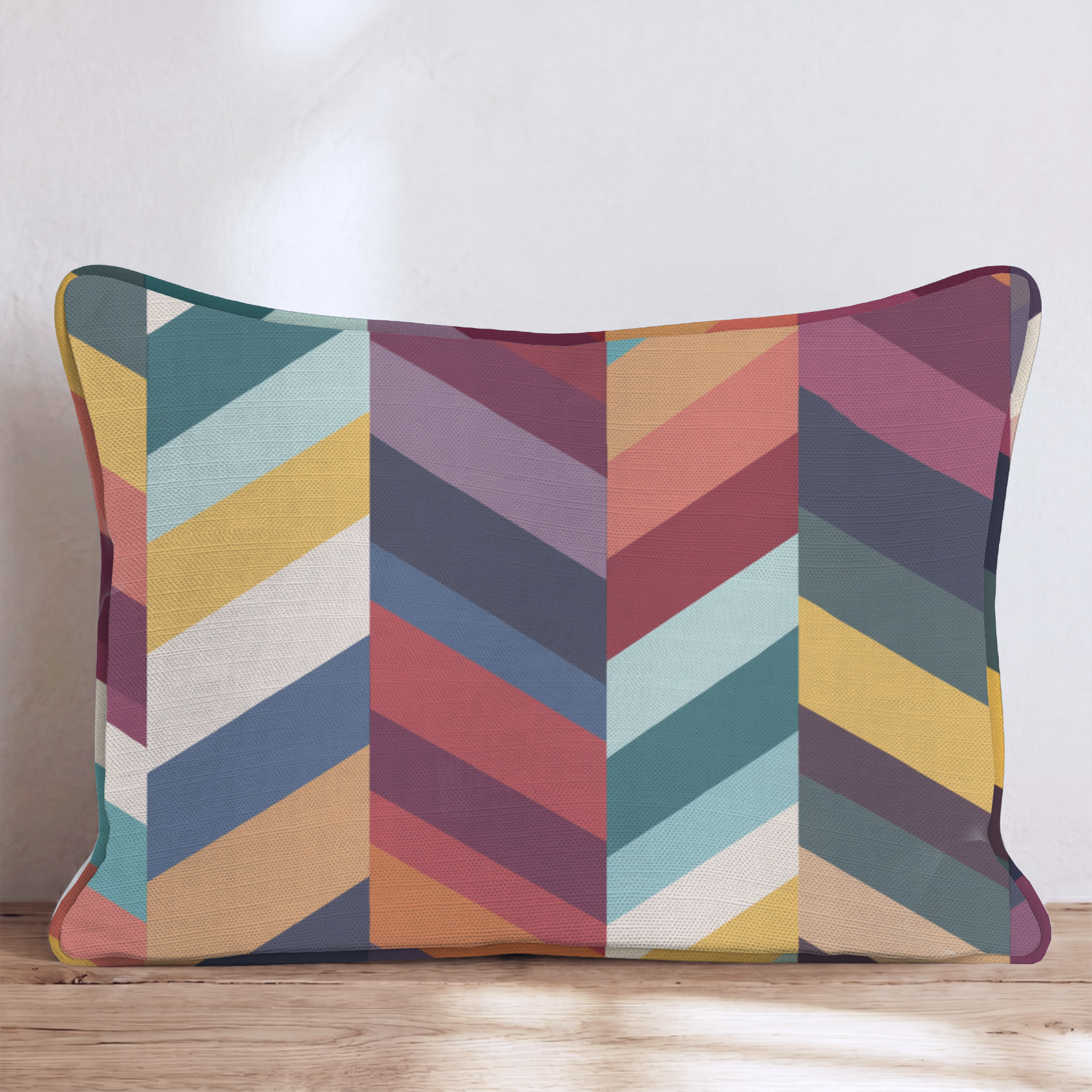 Peak Two Throw Pillow — Lumbar 14x20 Piping