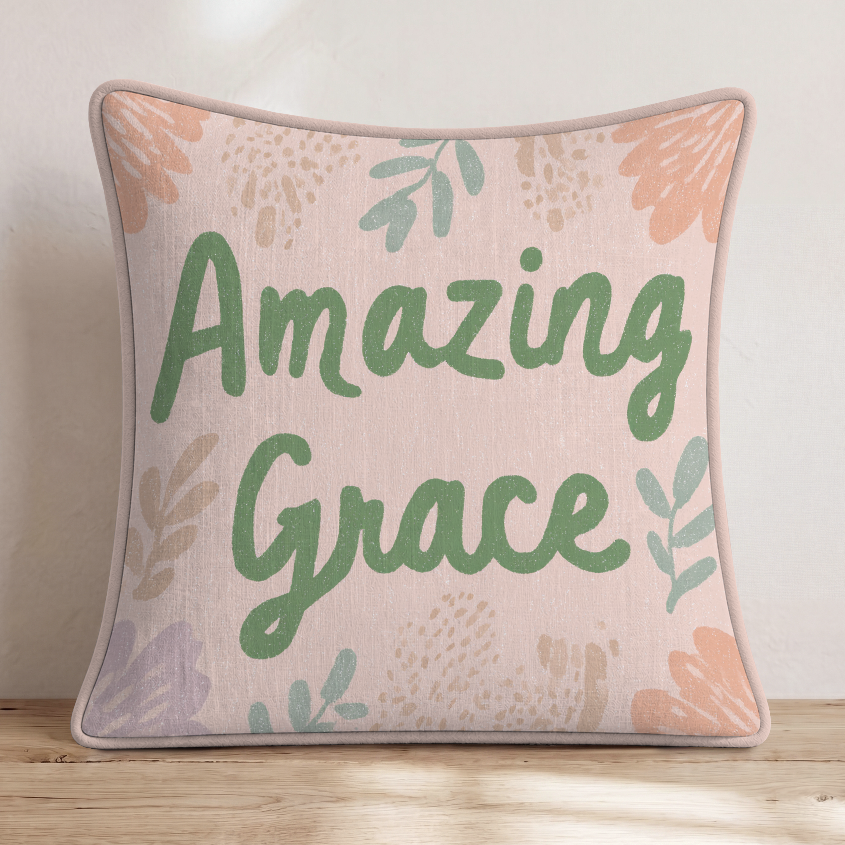 Amazing Grace Throw Pillow — Piping