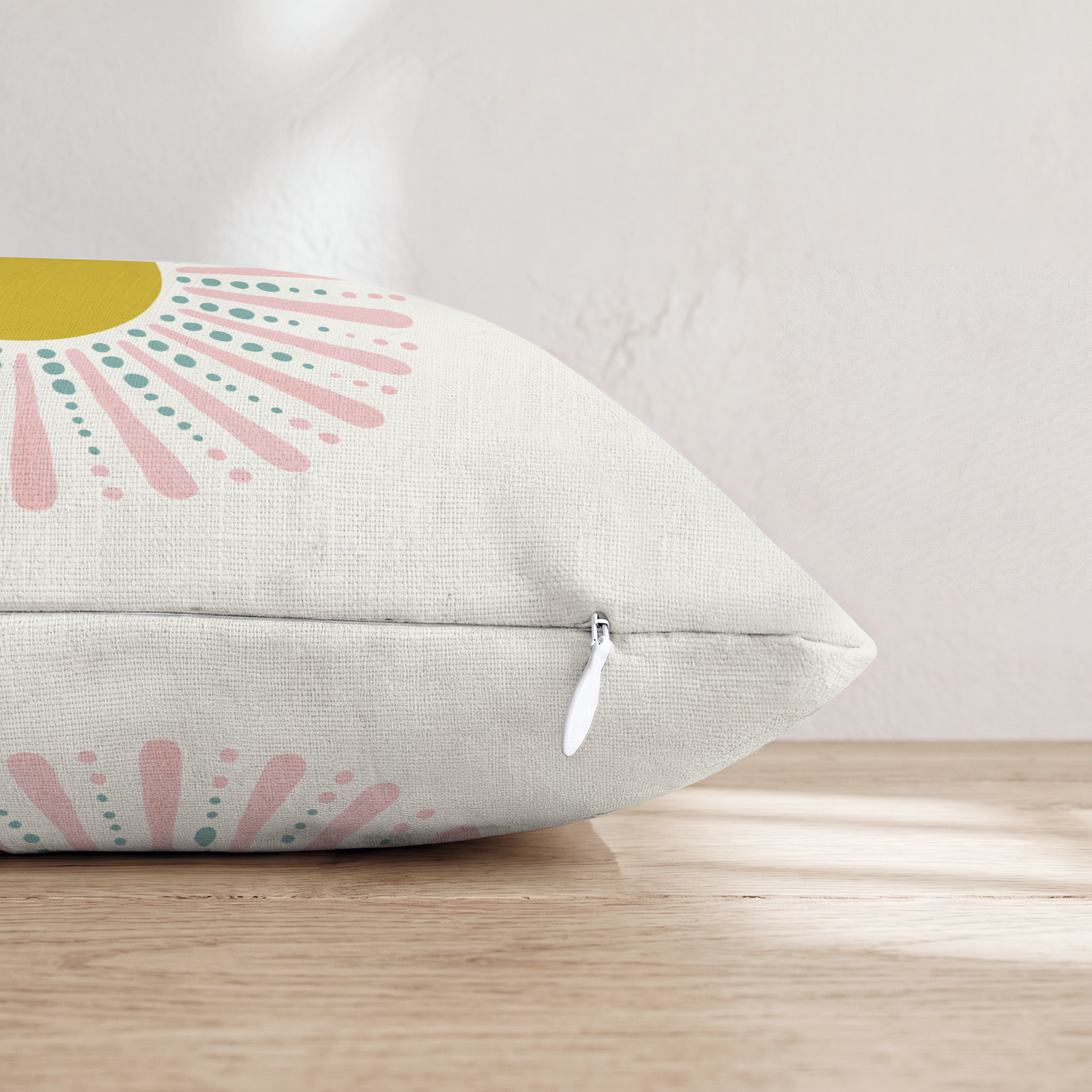 Bright rays Throw Pillow — Pillow Edge Zipper