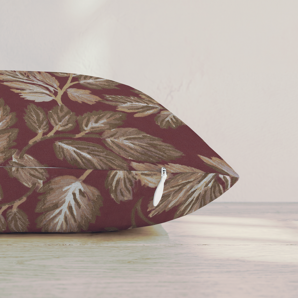 Mulberry Leaves Throw Pillow — Pillow Edge Zipper | hh:zipper:colorfix-20261006