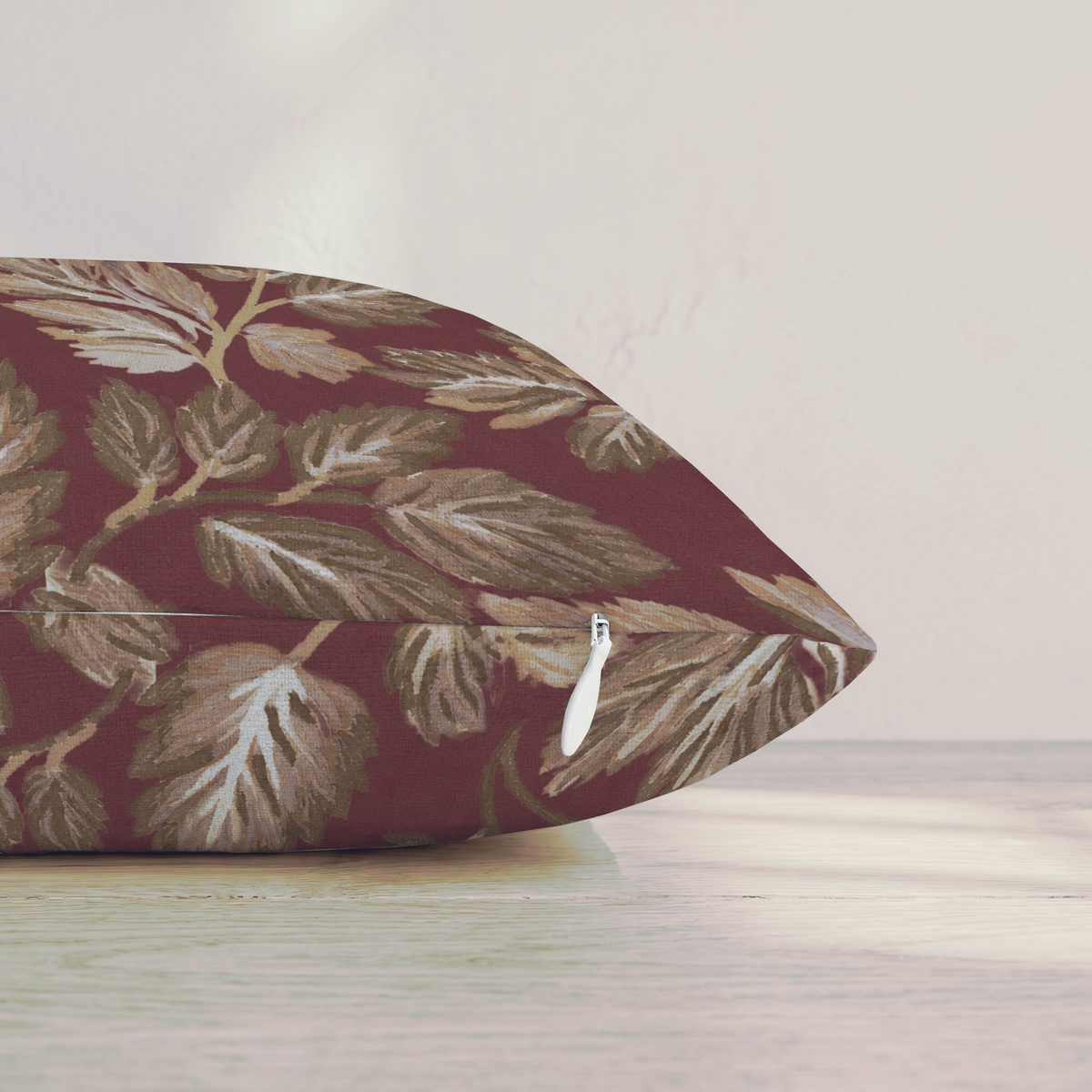 Mulberry Leaves Throw Pillow — Pillow Edge Zipper | hh:zipper:colorfix-20261006