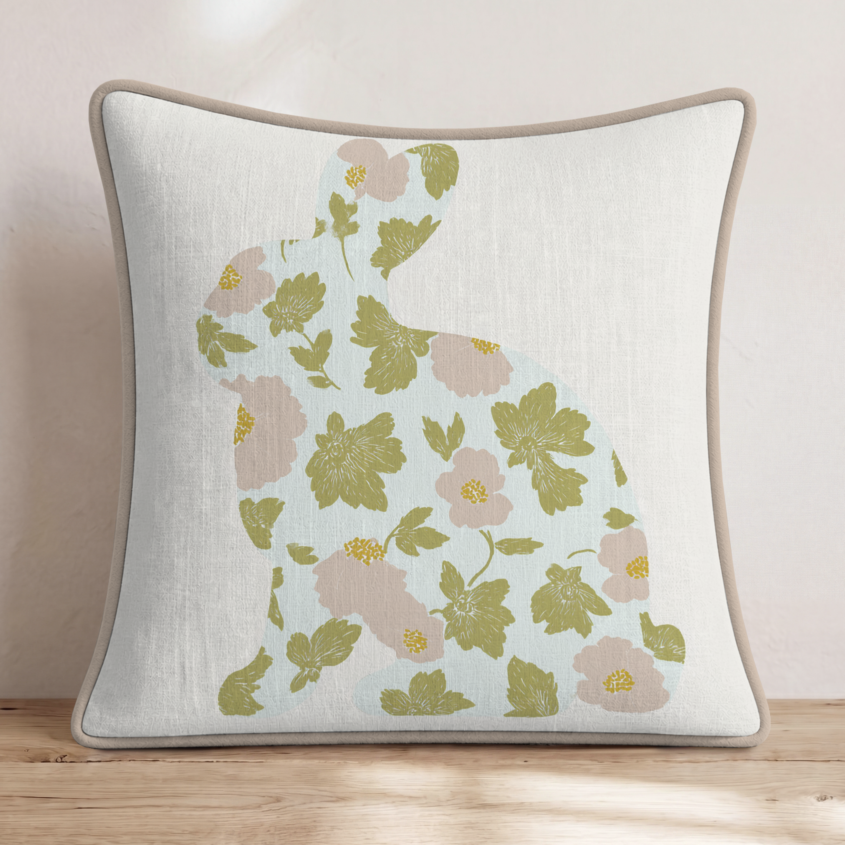 Easter Friend Throw Pillow — Piping