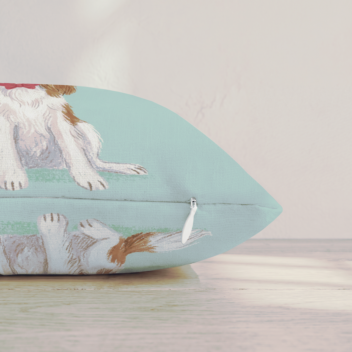 Antler Headband Cavalier King Charles Spaniel Throw Pillow — Pillow Edge Zipper | hh:zipper:colorfix-20261006