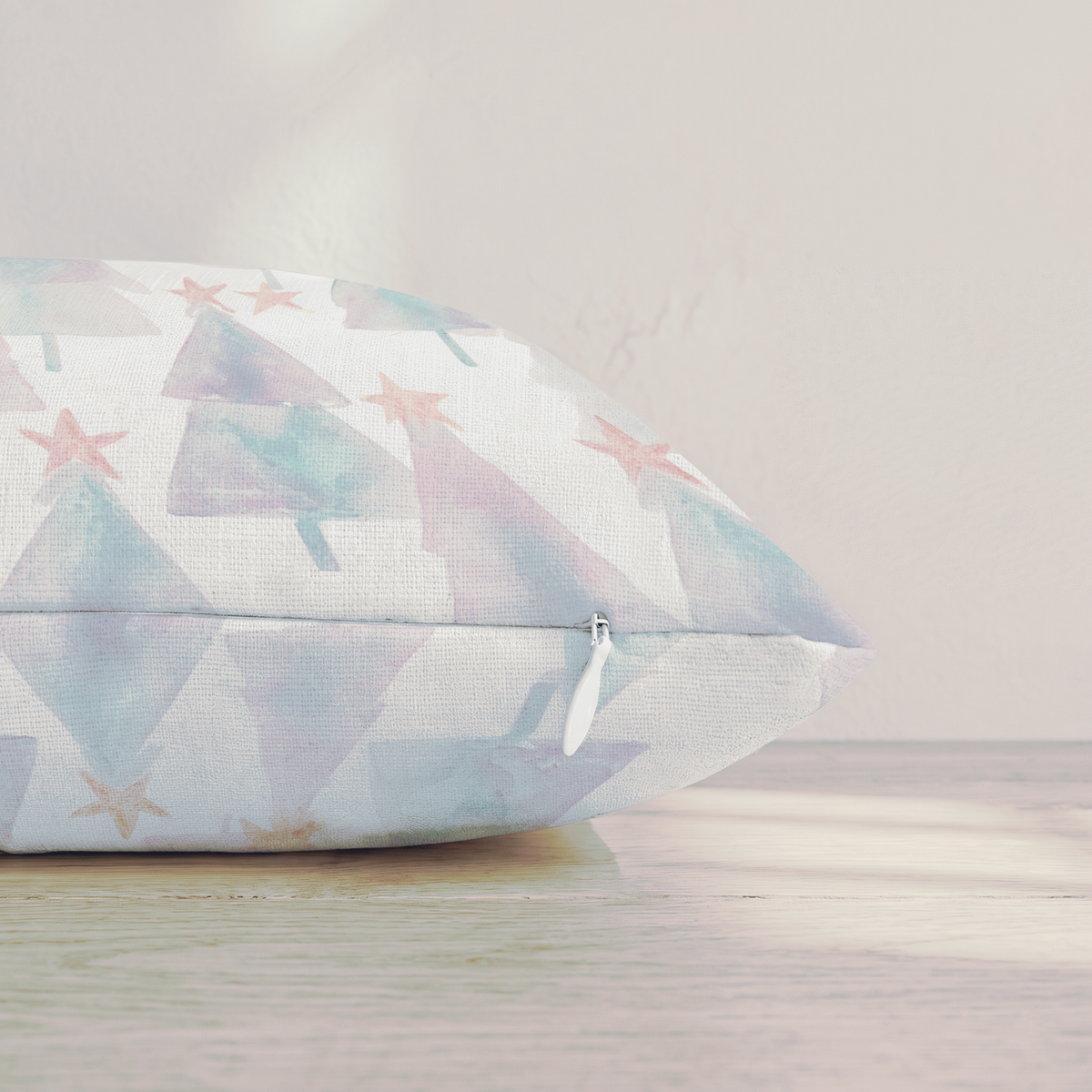 Watercolor Star Trees Throw Pillow — Pillow Edge Zipper | hh:zipper:colorfix-20261006