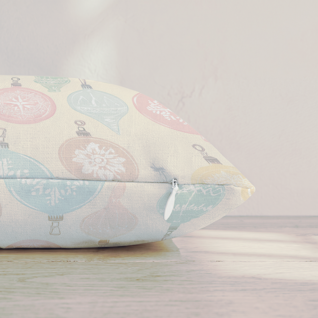 Vintage Pastel Ornaments Throw Pillow — Pillow Edge Zipper | hh:zipper:colorfix-20261006