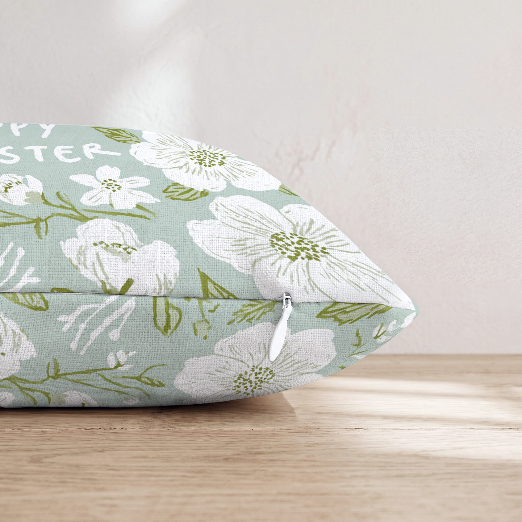 Happy Easter Throw Pillow — Pillow Edge Zipper