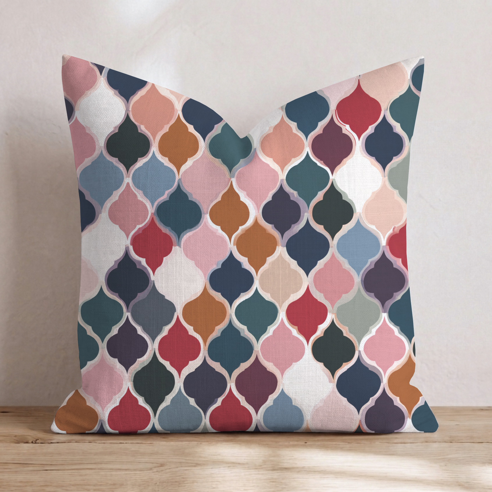 Kaleidoscope Block Four Throw Pillow — Chopped 24x24 Knife Edge