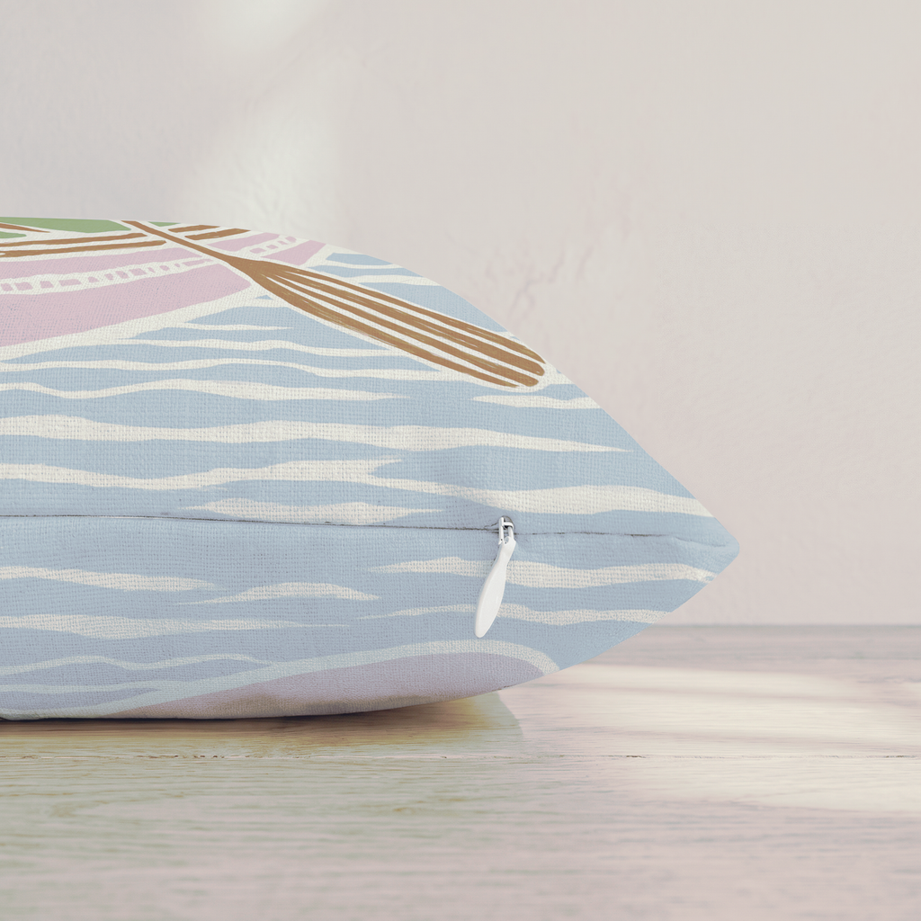 Canoe Competition Throw Pillow — Pillow Edge Zipper | hh:zipper:colorfix-20261006