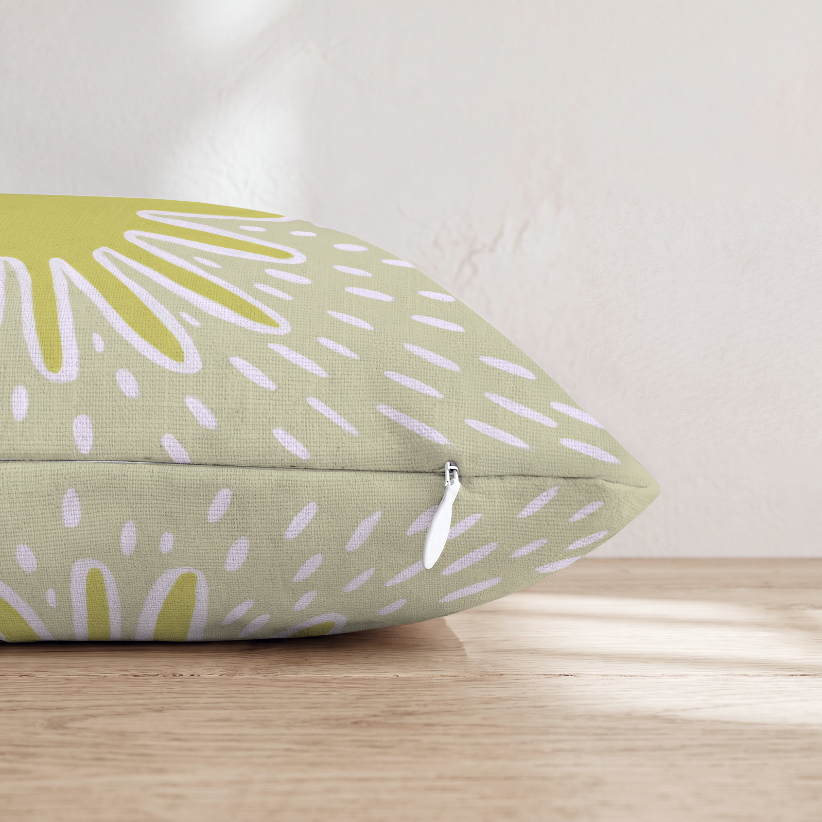 Mr. Golden Sun Throw Pillow — Pillow Edge Zipper