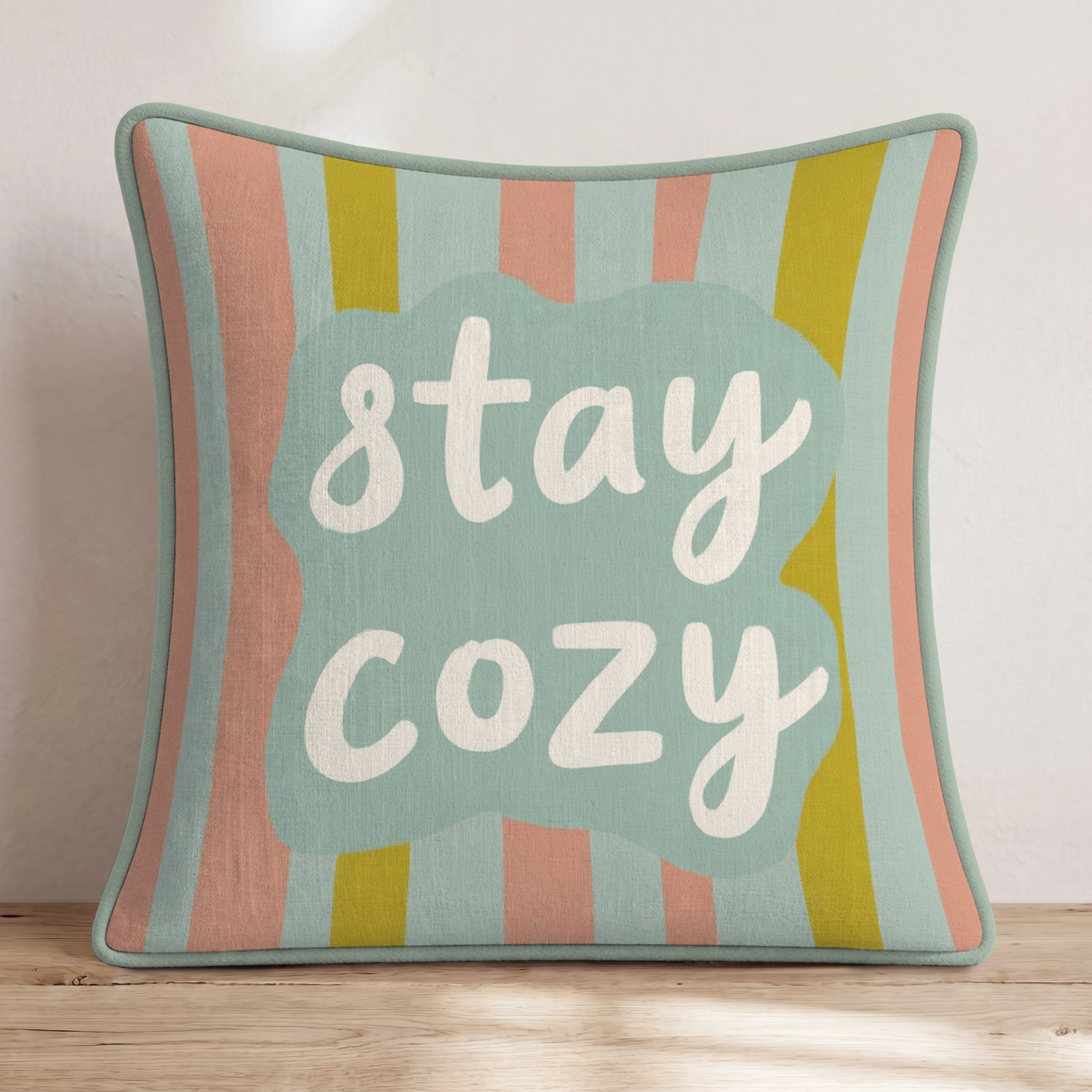 Cozy Days Throw Pillow — Piping