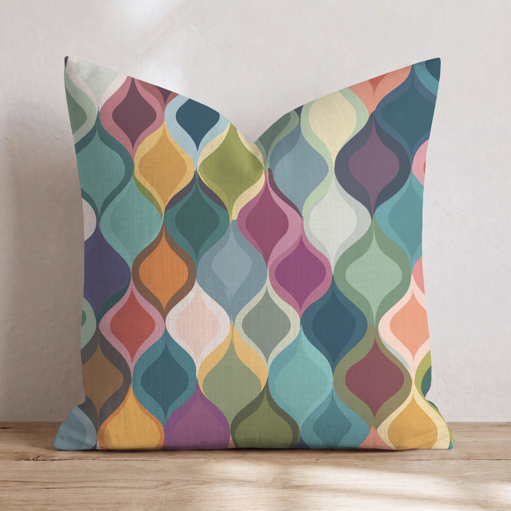 Kaleidoscope Block One Throw Pillow — Chopped 24x24 Knife Edge
