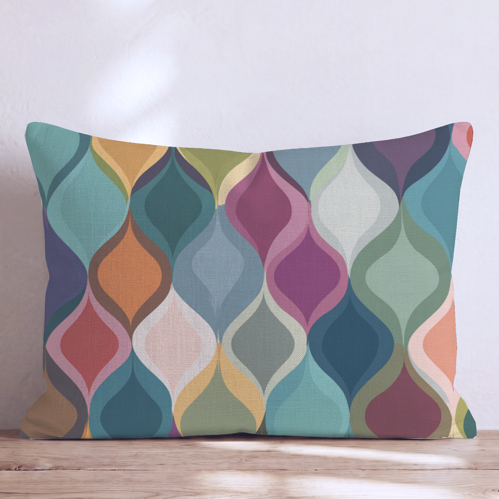Kaleidoscope Block One Throw Pillow — Lumbar 14x20 Knife Edge