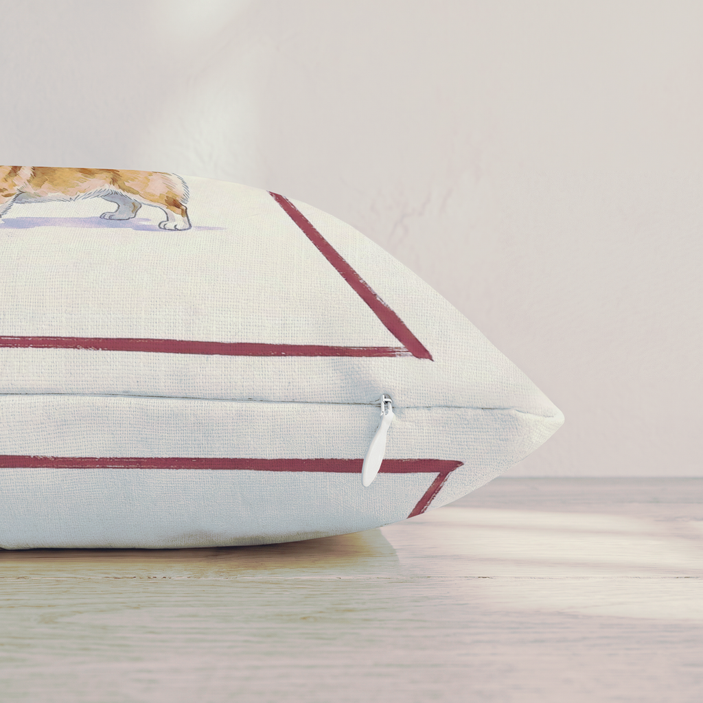 Red Wine Corgi Throw Pillow — Pillow Edge Zipper | hh:zipper:colorfix-20261006