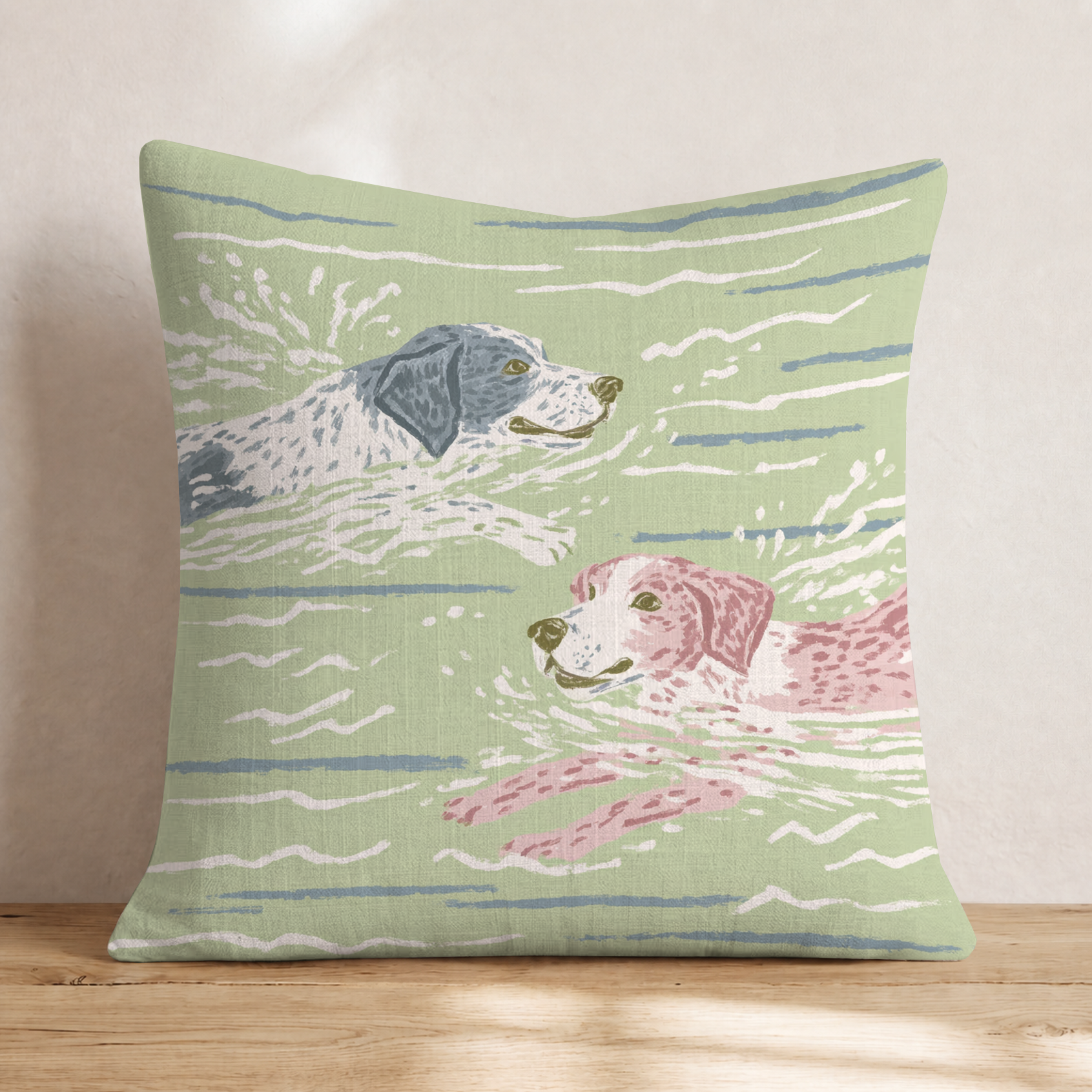 Swimming Buddies Throw Pillow — Knife Edge