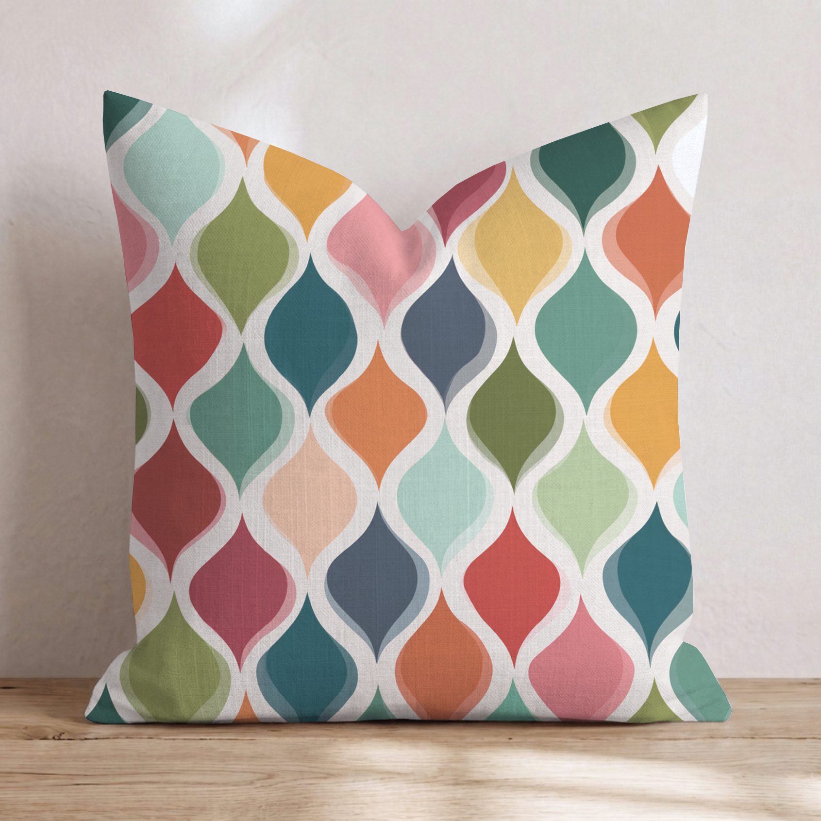 Kaleidoscope Block Two Throw Pillow — Chopped 24x24 Knife Edge