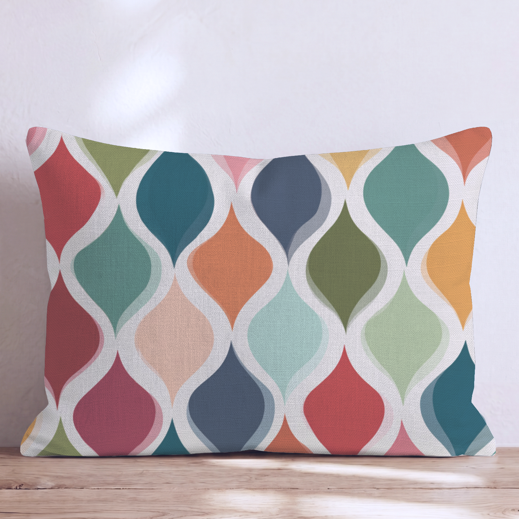 Kaleidoscope Block Two Throw Pillow — Lumbar 14x20 Knife Edge