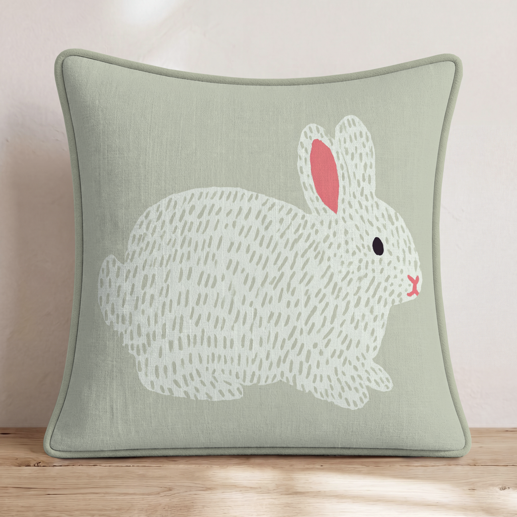 Baby Bunny Throw Pillow — Piping