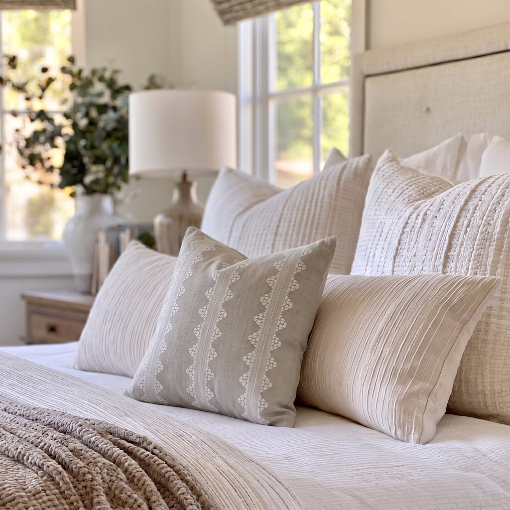 Ikat Scallop Throw Pillow