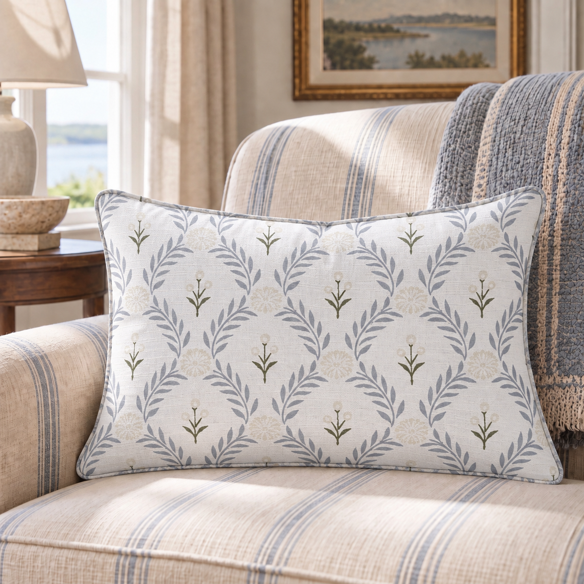 Laurel Bluestone Throw Pillow