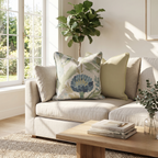 Blue Garden Thistle Throw Pillow