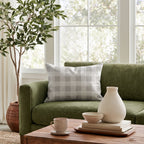 Linen Gingham Throw Pillow