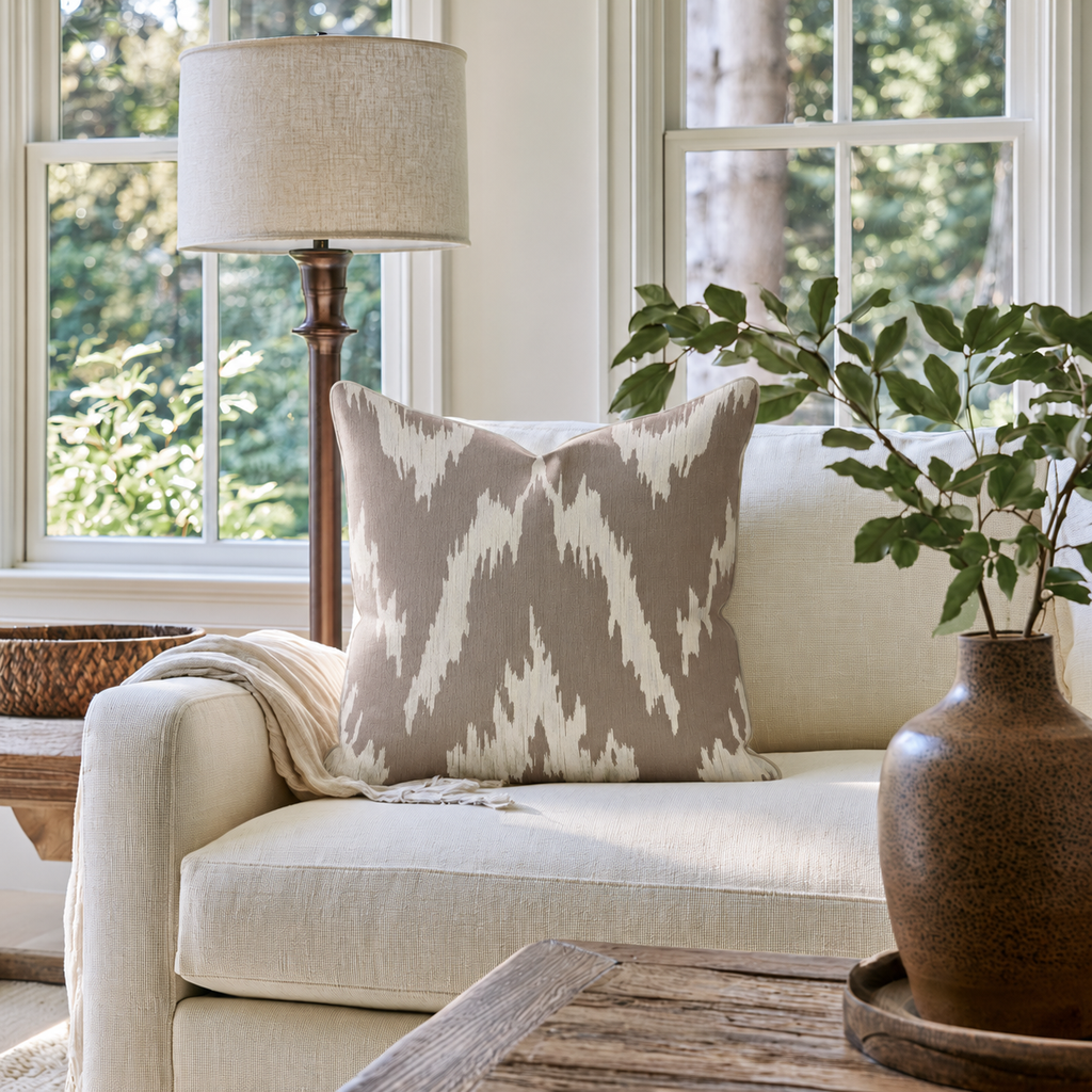 Mocha Diamond Throw Pillow