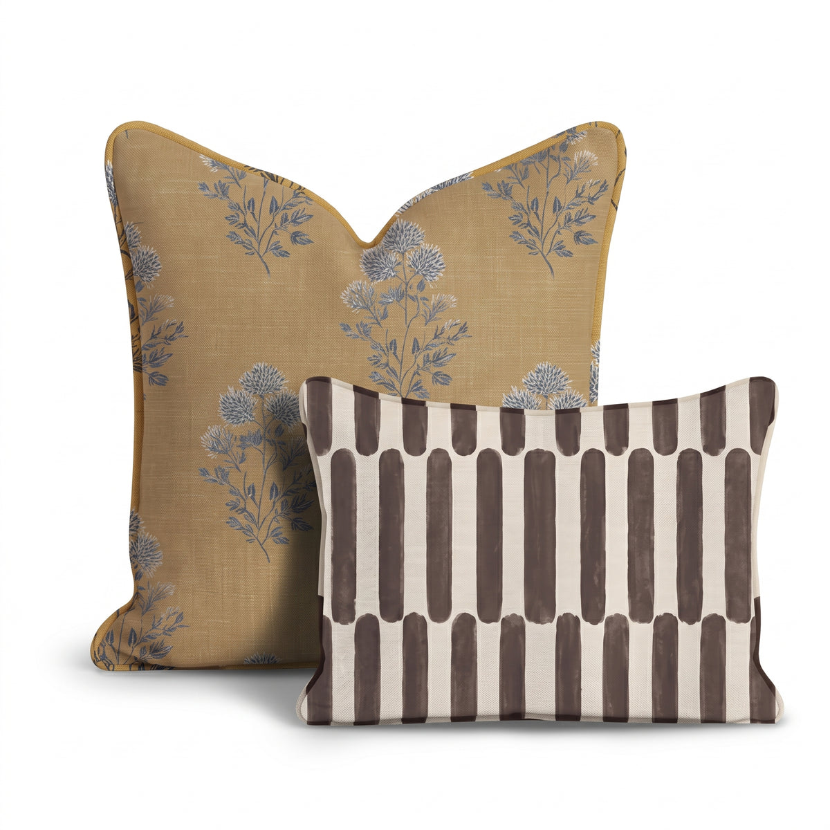 Mustard Textile Duo Throw Pillow Bundle
