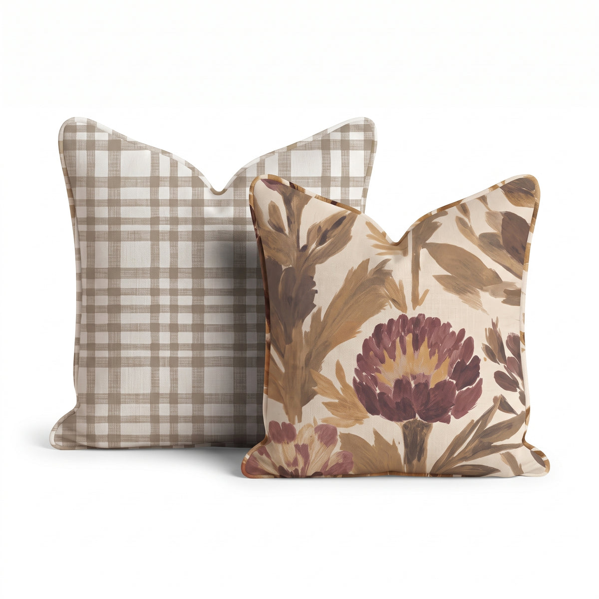 Painted Check Duo Throw Pillow Bundle