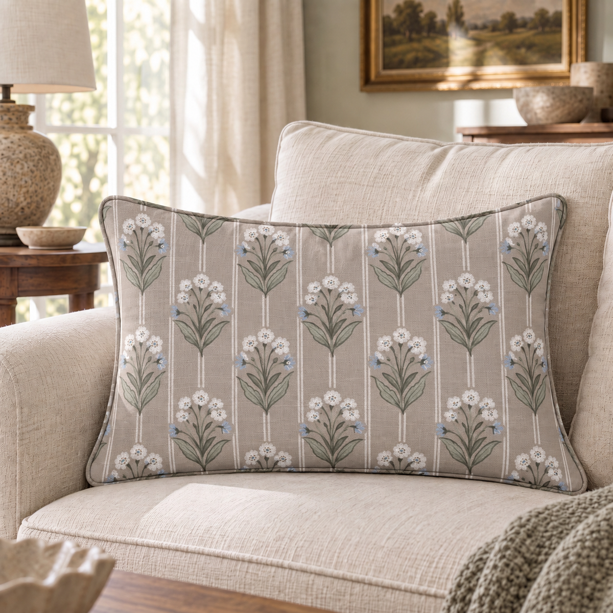 Primrose Driftwood Throw Pillow