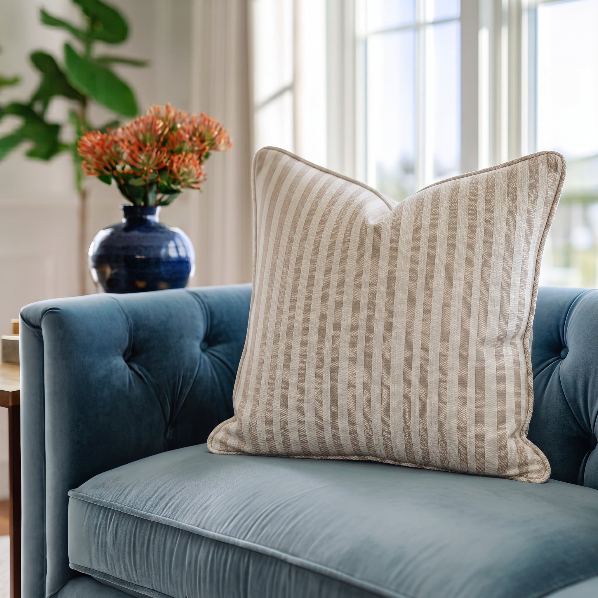 Watercolor Stripe Throw Pillow