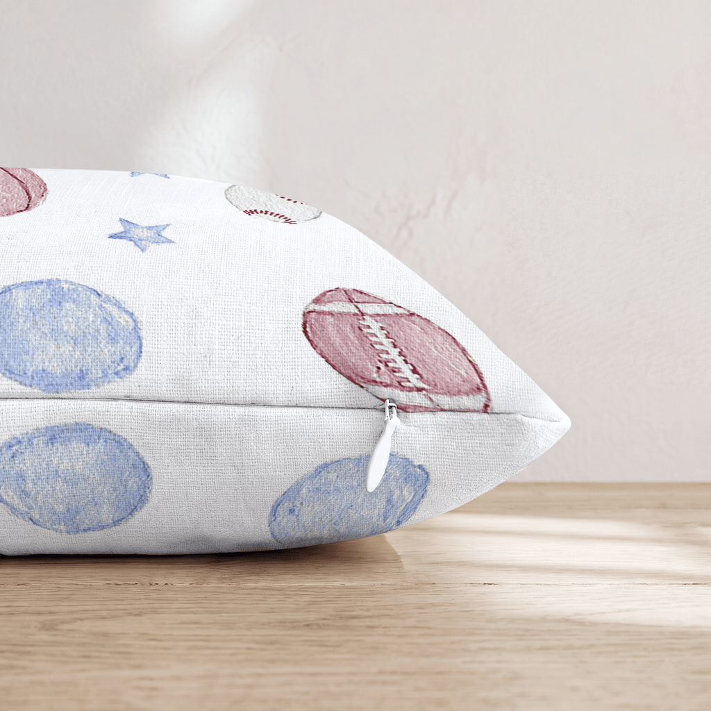 A Boy's First Game Throw Pillow - Hillcroft Home