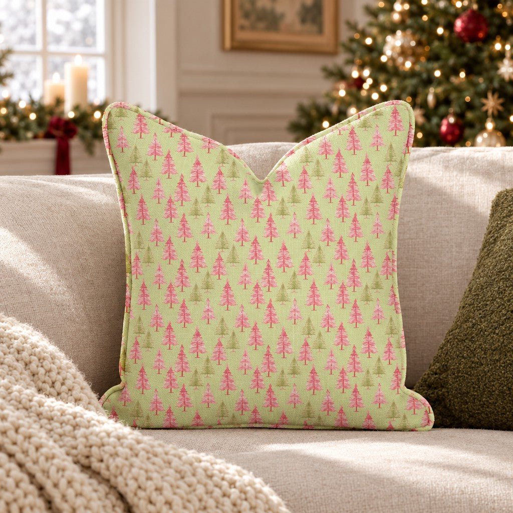 A Pink Holiday Throw Pillow throw pillow - Hillcroft Home