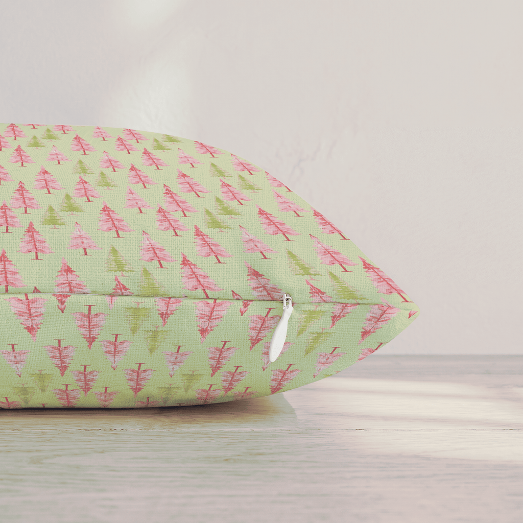 A Pink Holiday Throw Pillow throw pillow - Hillcroft Home