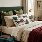 A Snowy Ride Throw Pillow - Hillcroft Home
