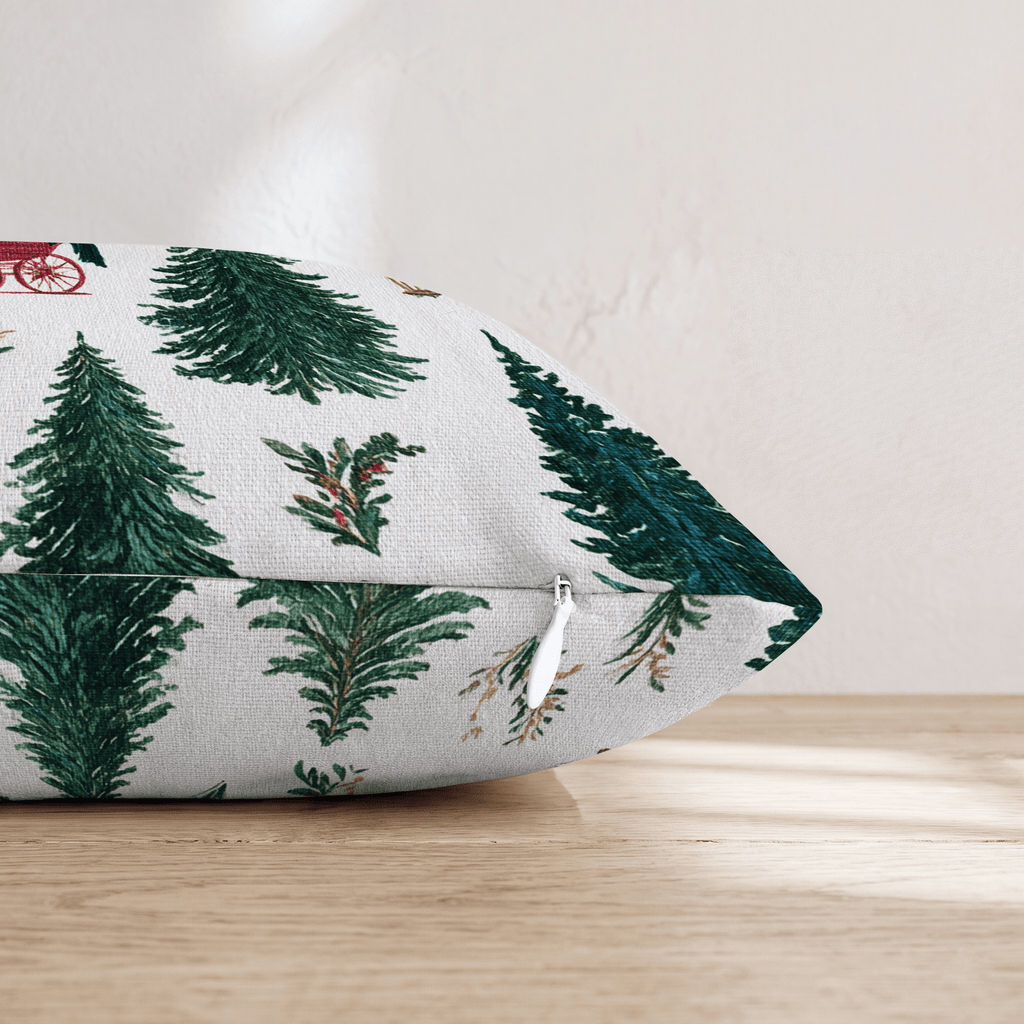 A Snowy Ride Throw Pillow - Hillcroft Home
