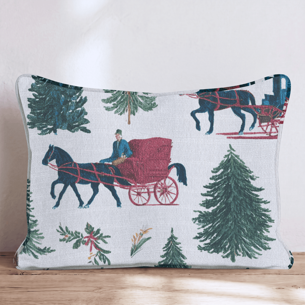 A Snowy Ride Throw Pillow - Hillcroft Home