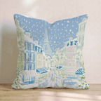 A Stroll In Paris Christmas Throw Pillow - Hillcroft Home