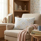 Abby Block Pattern Throw Pillow - Hillcroft Home
