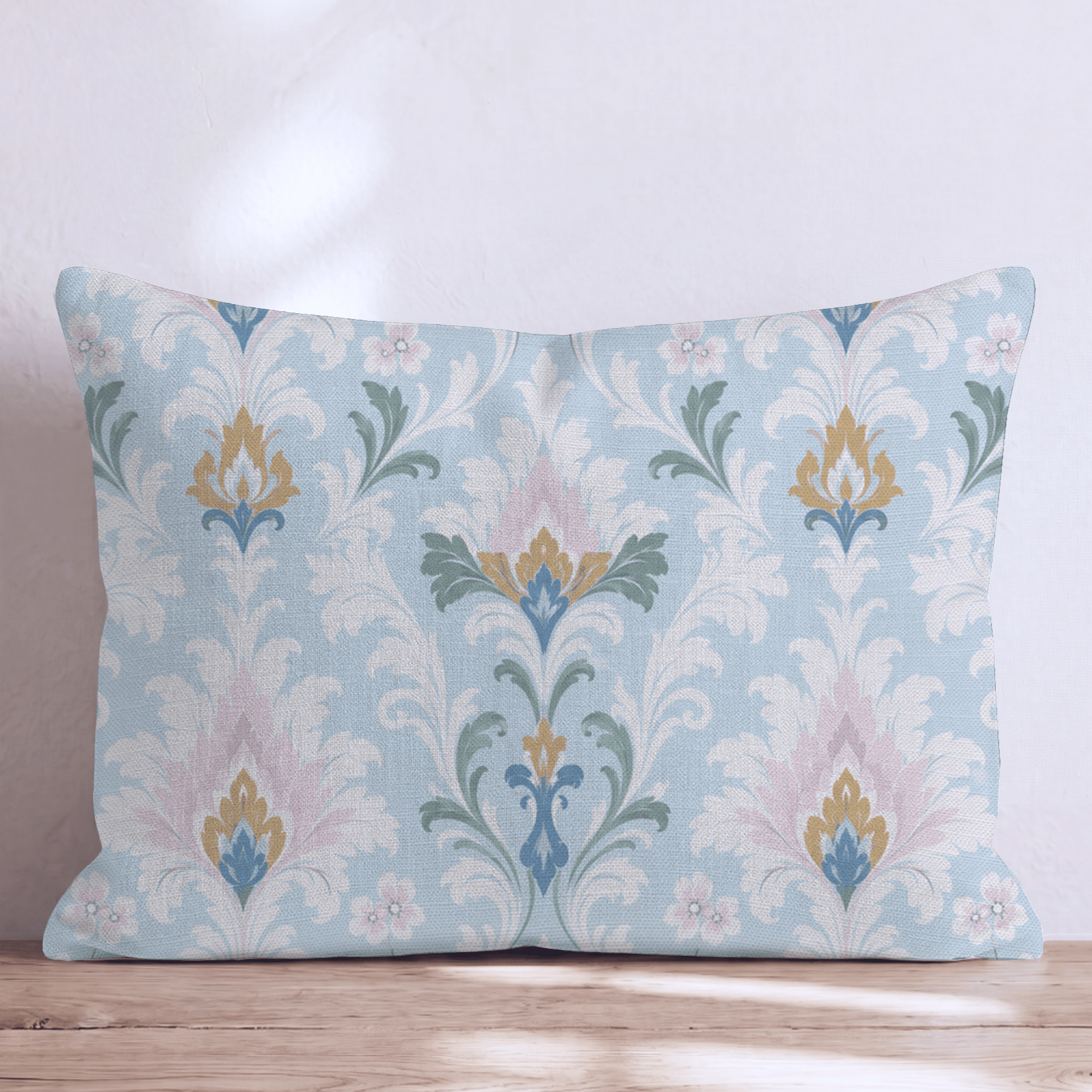 Abby Damask Throw Pillow - Hillcroft Home